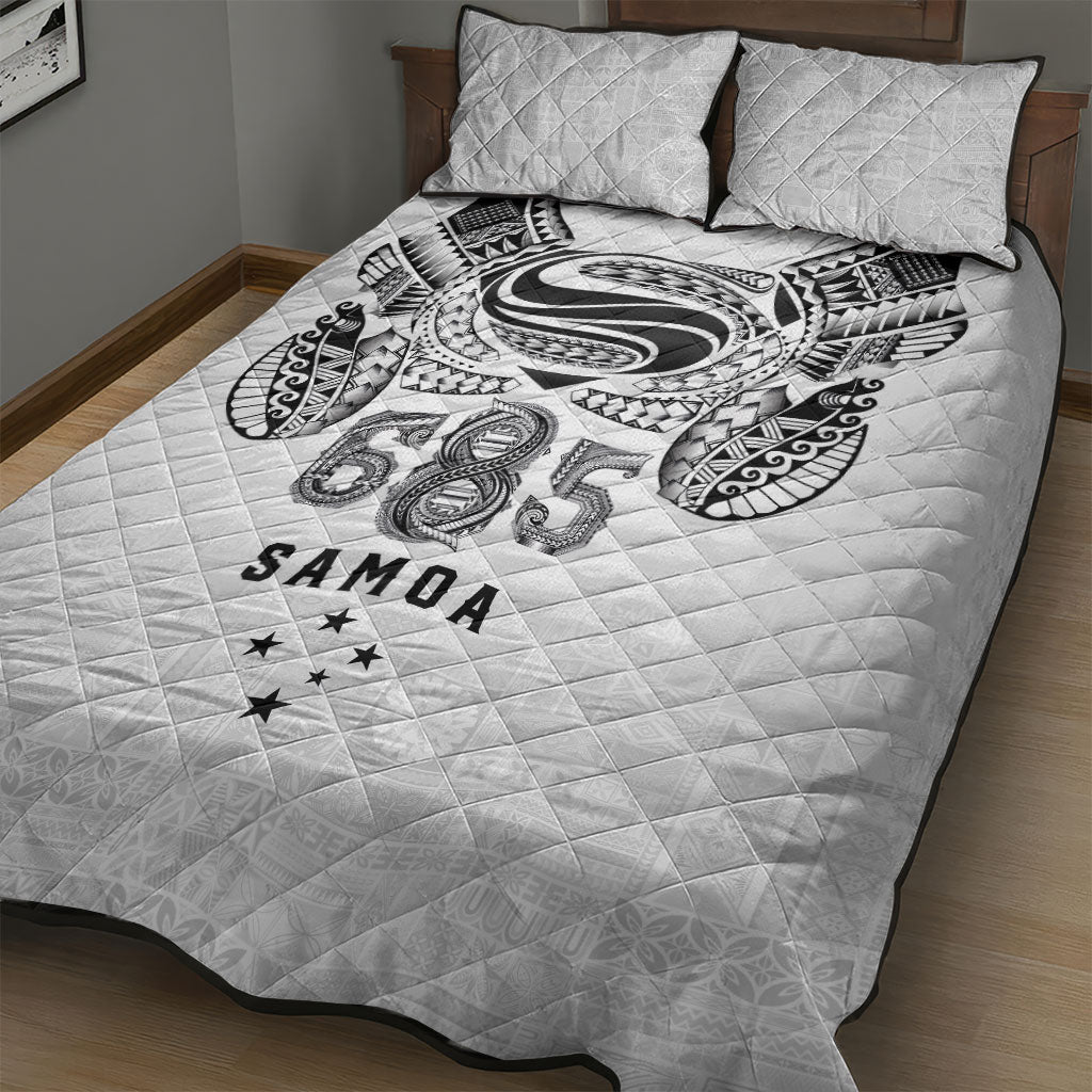 Super Samoa 685 Tribal Tattoo Quilt Bed Set Siapo Pattern White Edition LT03 - Polynesian Pride