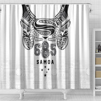 Super Samoa 685 Tribal Tattoo Shower Curtain Siapo Pattern White Edition LT03 - Polynesian Pride