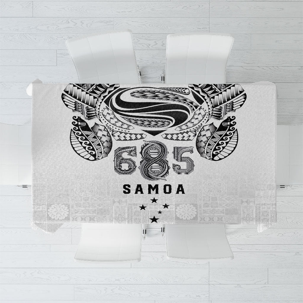 Super Samoa 685 Tribal Tattoo Tablecloth Siapo Pattern White Edition LT03 White - Polynesian Pride