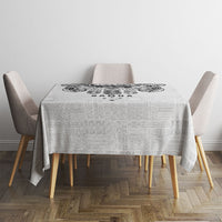 Super Samoa 685 Tribal Tattoo Tablecloth Siapo Pattern White Edition LT03 - Polynesian Pride