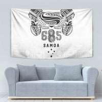 Super Samoa 685 Tribal Tattoo Tapestry Siapo Pattern White Edition LT03 - Polynesian Pride