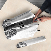 Super Samoa 685 Tribal Tattoo Umbrella Siapo Pattern White Edition LT03 - Polynesian Pride