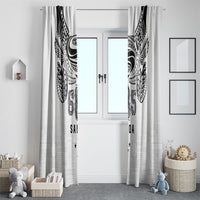 Super Samoa 685 Tribal Tattoo Window Curtain Siapo Pattern White Edition LT03 - Polynesian Pride