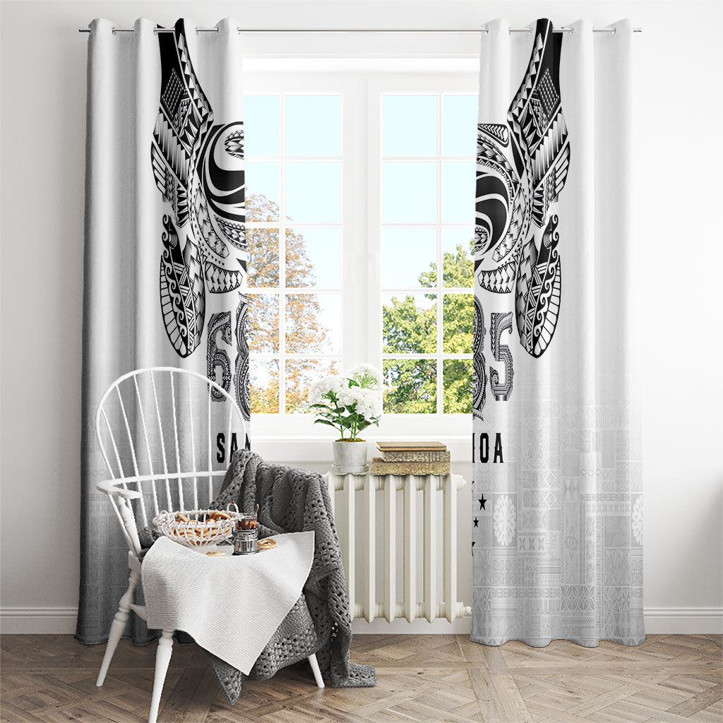 Super Samoa 685 Tribal Tattoo Window Curtain Siapo Pattern White Edition LT03 - Polynesian Pride