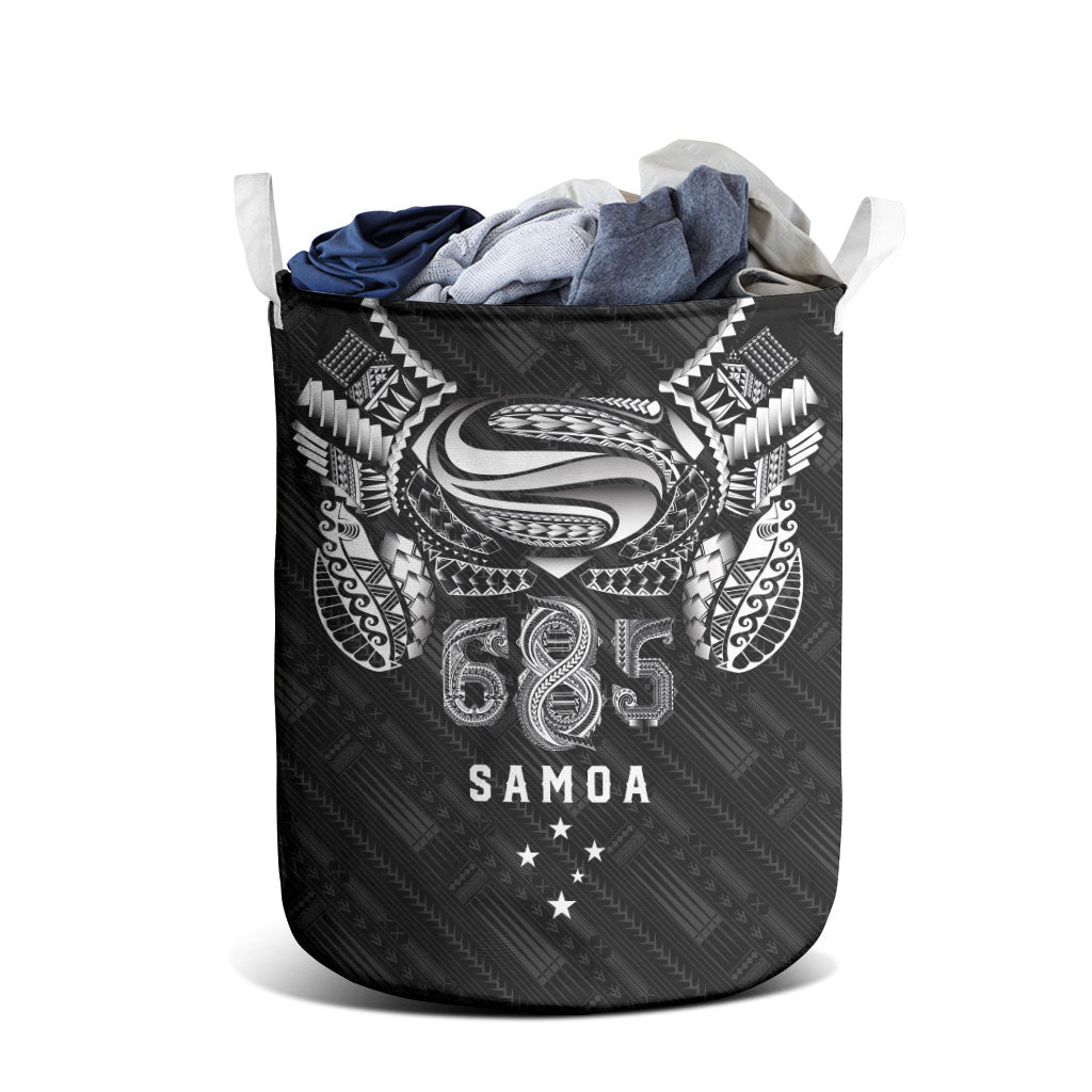Super Samoa 685 Tribal Tattoo Laundry Basket Samoan Ornament Pattern Black Edition LT03 - Polynesian Pride