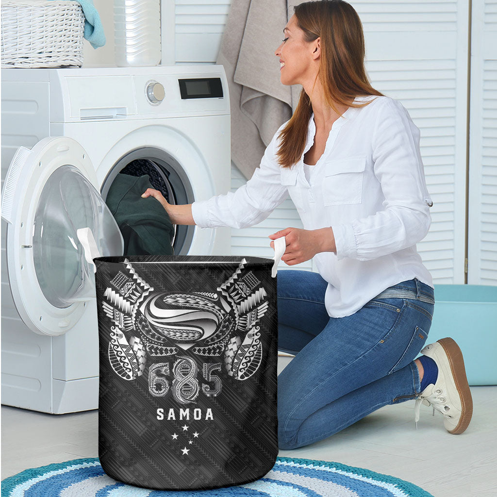 Super Samoa 685 Tribal Tattoo Laundry Basket Samoan Ornament Pattern Black Edition LT03 - Polynesian Pride