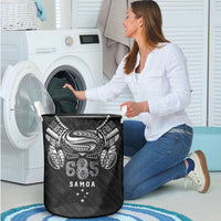 Super Samoa 685 Tribal Tattoo Laundry Basket Samoan Ornament Pattern Black Edition LT03 - Polynesian Pride
