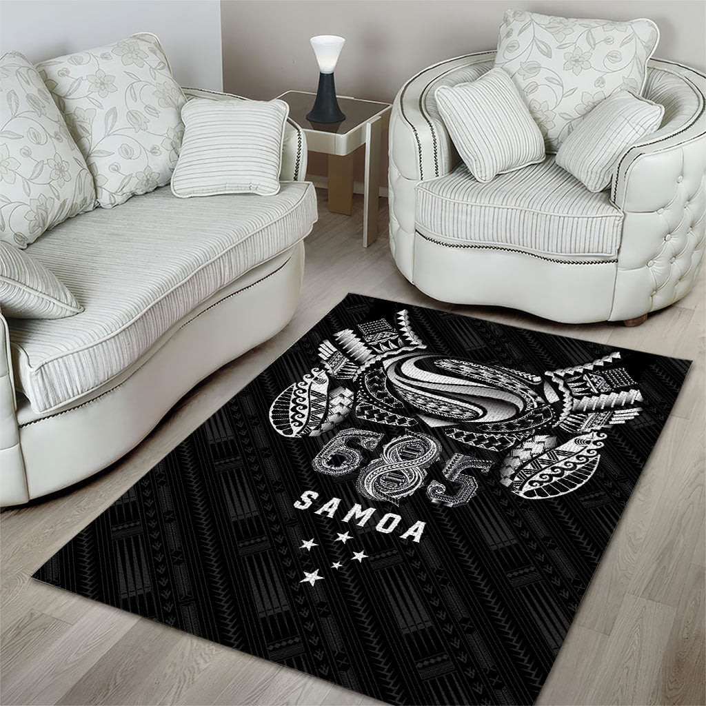 Super Samoa 685 Tribal Tattoo Area Rug Samoan Ornament Pattern Black Edition LT03 - Polynesian Pride