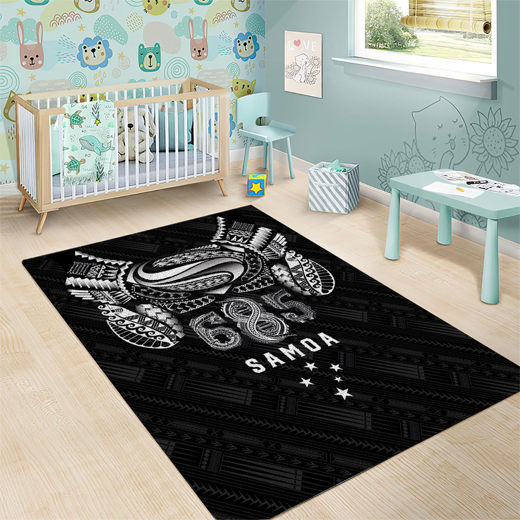 Super Samoa 685 Tribal Tattoo Area Rug Samoan Ornament Pattern Black Edition LT03 - Polynesian Pride