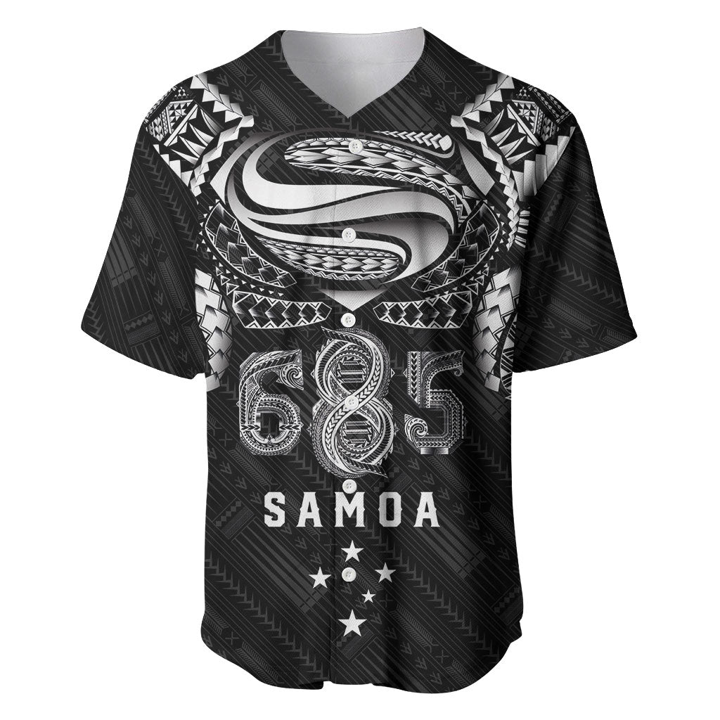 Super Samoa 685 Tribal Tattoo Baseball Jersey Samoan Ornament Pattern Black Edition LT03 Black - Polynesian Pride