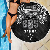 Super Samoa 685 Tribal Tattoo Beach Blanket Samoan Ornament Pattern Black Edition LT03 - Polynesian Pride