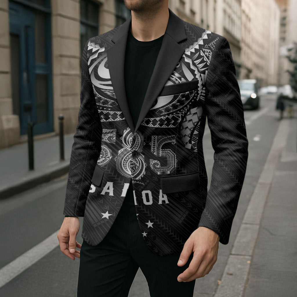 Super Samoa 685 Tribal Tattoo Blazer Samoan Ornament Pattern Black Edition LT03 - Polynesian Pride