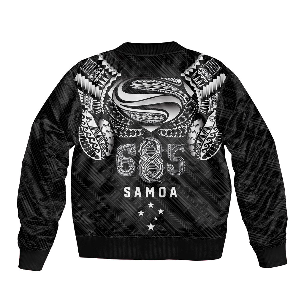 Super Samoa 685 Tribal Tattoo Bomber Jacket Samoan Ornament Pattern Black Edition LT03 - Polynesian Pride