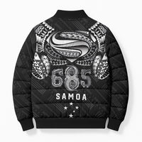 Super Samoa 685 Tribal Tattoo Bomber Puffer Jacket Samoan Ornament Pattern Black Edition LT03 - Polynesian Pride