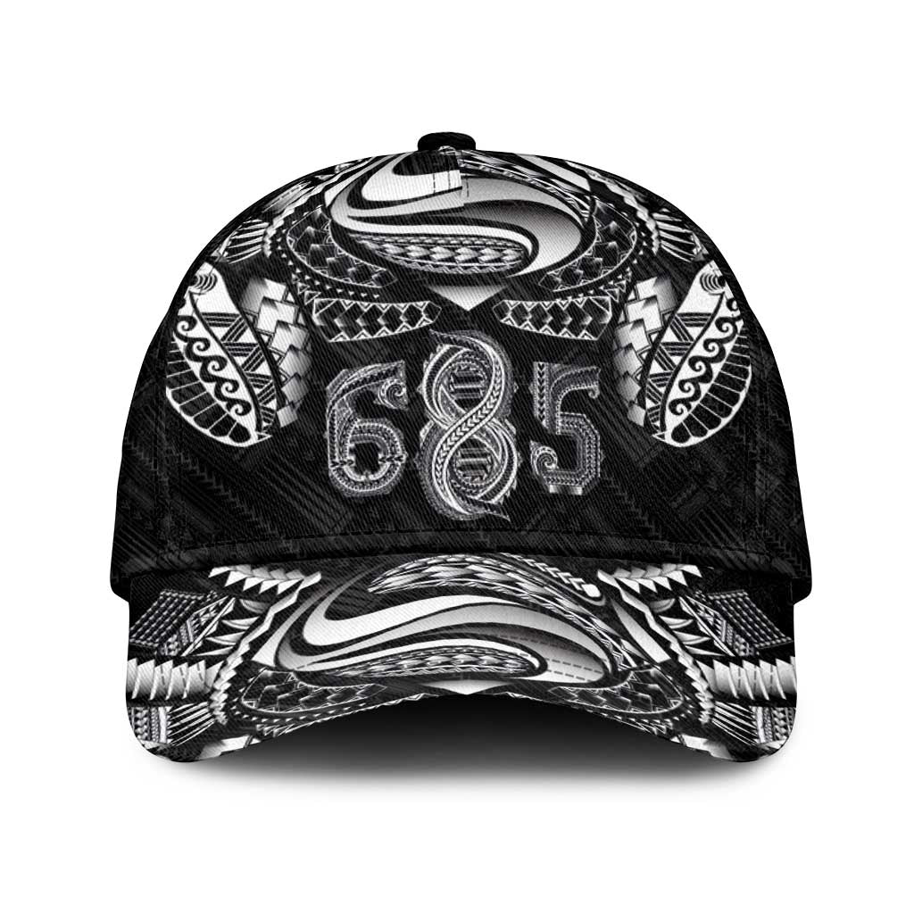 Super Samoa 685 Tribal Tattoo Classic Cap Samoan Ornament Pattern Black Edition LT03 Universal Fit Black - Polynesian Pride