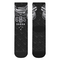 Super Samoa 685 Tribal Tattoo Crew Socks Samoan Ornament Pattern Black Edition LT03 - Polynesian Pride