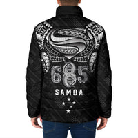 Super Samoa 685 Tribal Tattoo Padded Jacket Samoan Ornament Pattern Black Edition LT03 - Polynesian Pride