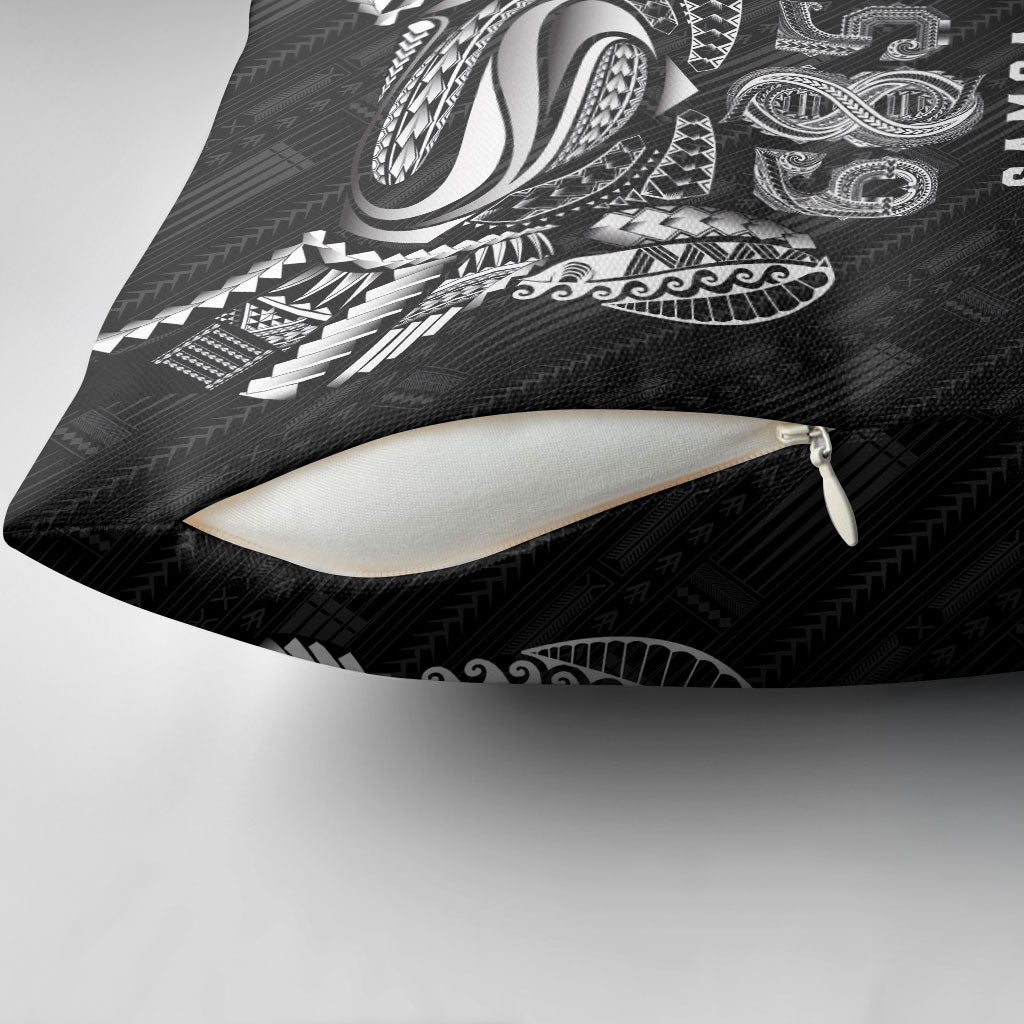Super Samoa 685 Tribal Tattoo Pillow Cover Samoan Ornament Pattern Black Edition LT03 - Polynesian Pride