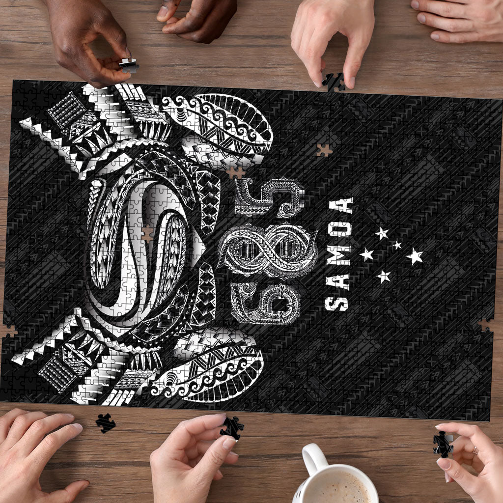 Super Samoa 685 Tribal Tattoo Puzzle Samoan Ornament Pattern Black Edition LT03 - Polynesian Pride