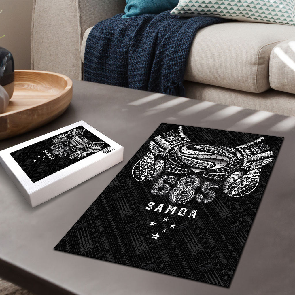 Super Samoa 685 Tribal Tattoo Puzzle Samoan Ornament Pattern Black Edition LT03 - Polynesian Pride