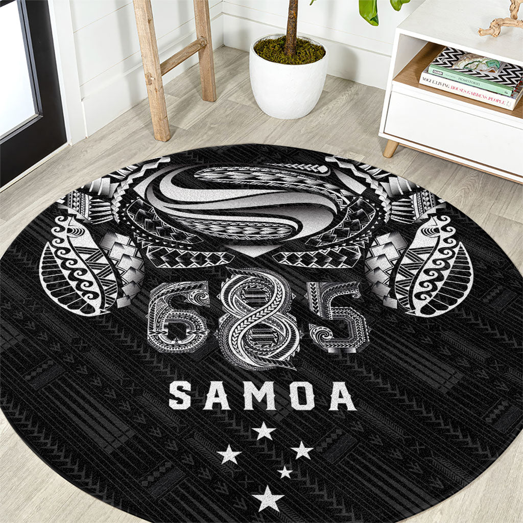 Super Samoa 685 Tribal Tattoo Round Carpet Samoan Ornament Pattern Black Edition LT03 Black - Polynesian Pride
