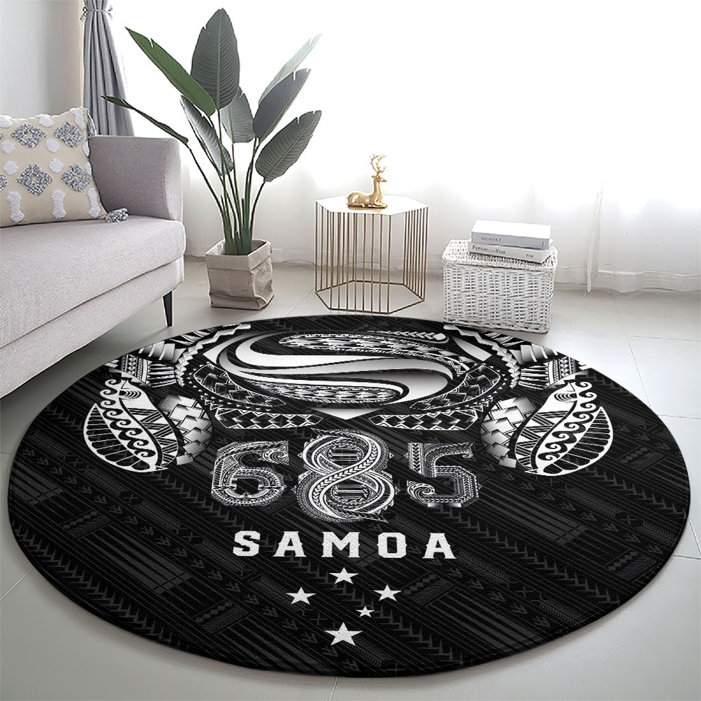 Super Samoa 685 Tribal Tattoo Round Carpet Samoan Ornament Pattern Black Edition LT03 - Polynesian Pride