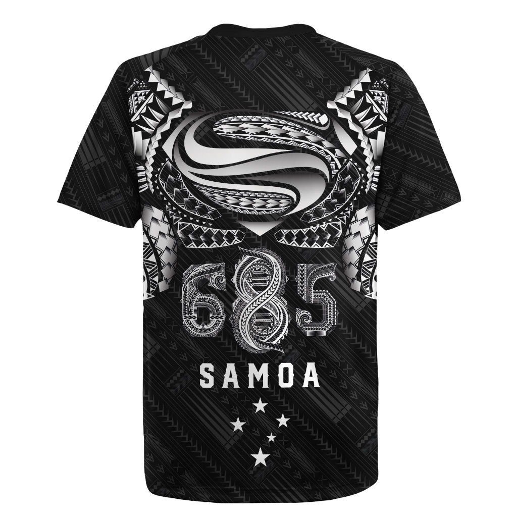 Super Samoa 685 Tribal Tattoo Rugby Jersey Samoan Ornament Pattern Black Edition LT03 - Polynesian Pride