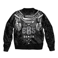 Super Samoa 685 Tribal Tattoo Sleeve Zip Bomber Jacket Samoan Ornament Pattern Black Edition LT03 - Polynesian Pride