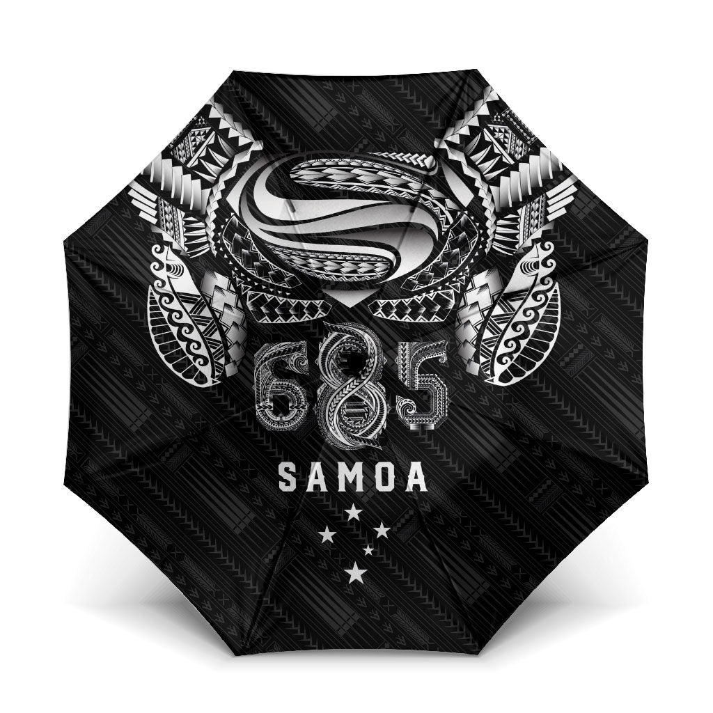 Super Samoa 685 Tribal Tattoo Umbrella Samoan Ornament Pattern Black Edition LT03 One Size Folded 11.42 inch Opened Diameter 37.4 inch Black - Polynesian Pride