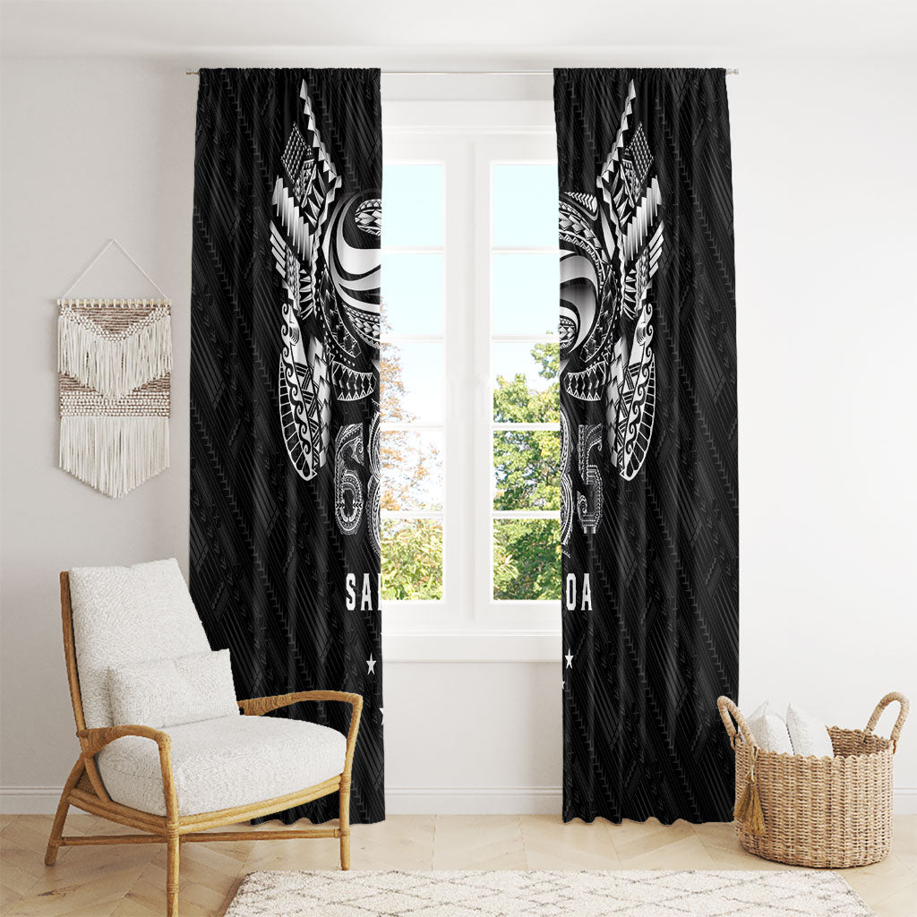 Super Samoa 685 Tribal Tattoo Window Curtain Samoan Ornament Pattern Black Edition LT03 - Polynesian Pride
