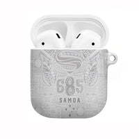 Super Samoa 685 Tribal Tattoo AirPods Case Siapo Pattern All-White Edition LT03 White - Polynesian Pride