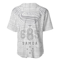 Super Samoa 685 Tribal Tattoo Baseball Jersey Siapo Pattern All-White Edition LT03 - Polynesian Pride