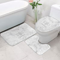 Super Samoa 685 Tribal Tattoo Bathroom Set Siapo Pattern All-White Edition LT03 - Polynesian Pride
