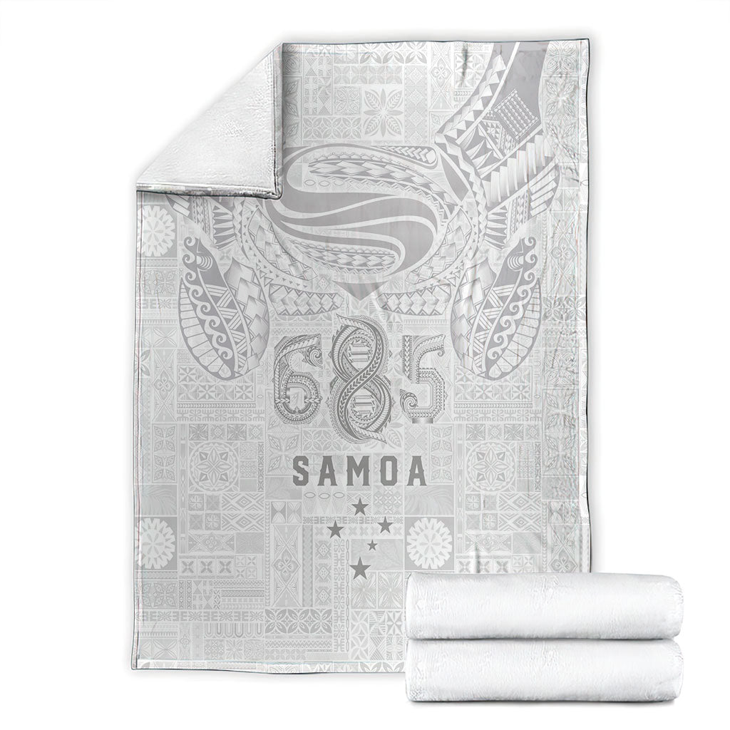 Super Samoa 685 Tribal Tattoo Blanket Siapo Pattern All-White Edition LT03 - Polynesian Pride