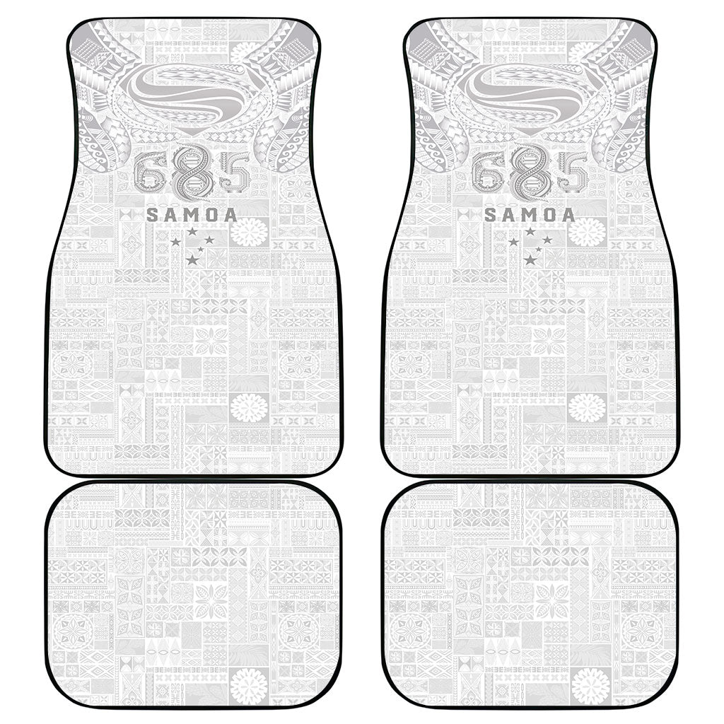 Super Samoa 685 Tribal Tattoo Car Mats Siapo Pattern All-White Edition LT03 - Polynesian Pride