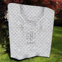 Super Samoa 685 Tribal Tattoo Quilt Siapo Pattern All-White Edition LT03 - Polynesian Pride