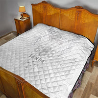 Super Samoa 685 Tribal Tattoo Quilt Siapo Pattern All-White Edition LT03 - Polynesian Pride