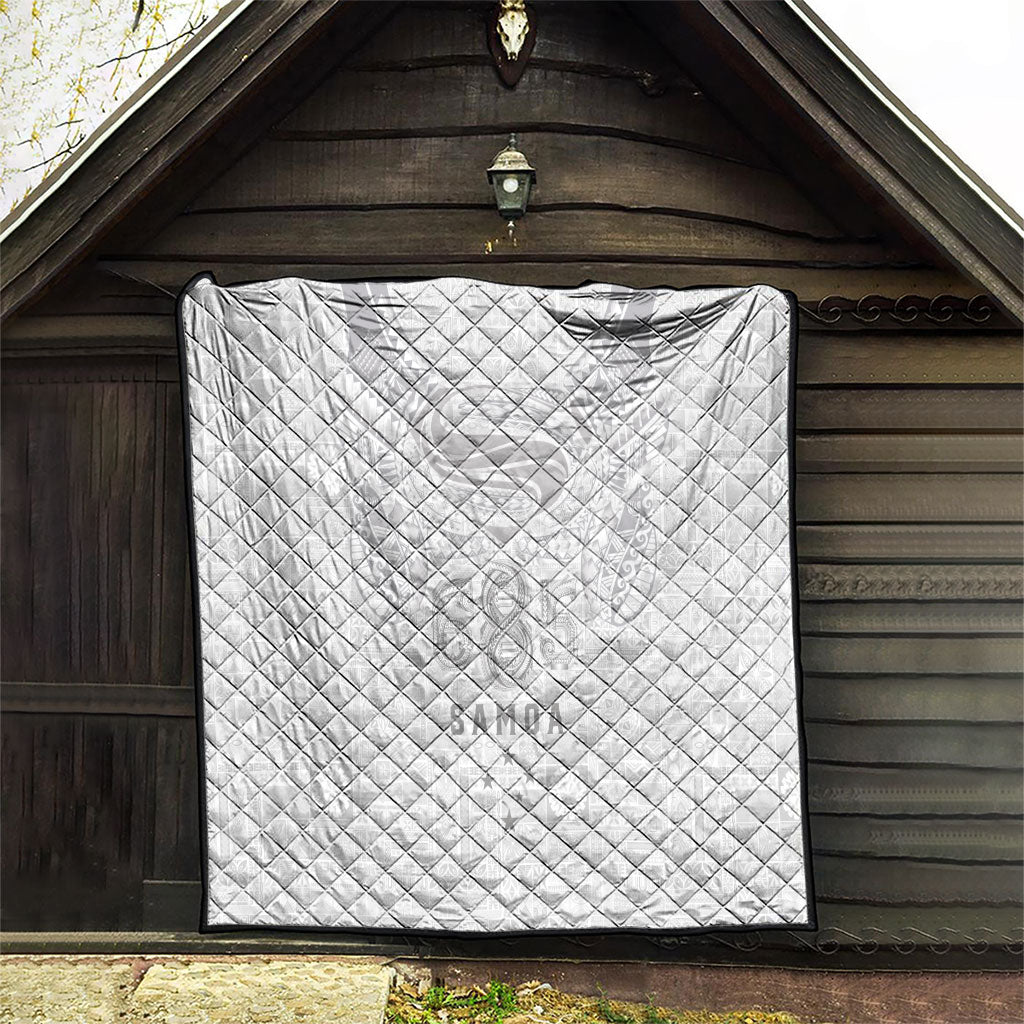 Super Samoa 685 Tribal Tattoo Quilt Siapo Pattern All-White Edition LT03 - Polynesian Pride