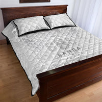 Super Samoa 685 Tribal Tattoo Quilt Bed Set Siapo Pattern All-White Edition LT03 - Polynesian Pride