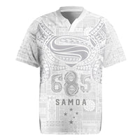 Super Samoa 685 Tribal Tattoo Rugby Jersey Siapo Pattern All-White Edition LT03 White - Polynesian Pride