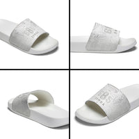 Super Samoa 685 Tribal Tattoo Slide Sandals Siapo Pattern All-White Edition LT03 - Polynesian Pride