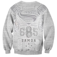 Super Samoa 685 Tribal Tattoo Sweatshirt Siapo Pattern All-White Edition LT03 - Polynesian Pride
