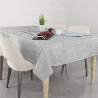 Super Samoa 685 Tribal Tattoo Tablecloth Siapo Pattern All-White Edition LT03 - Polynesian Pride