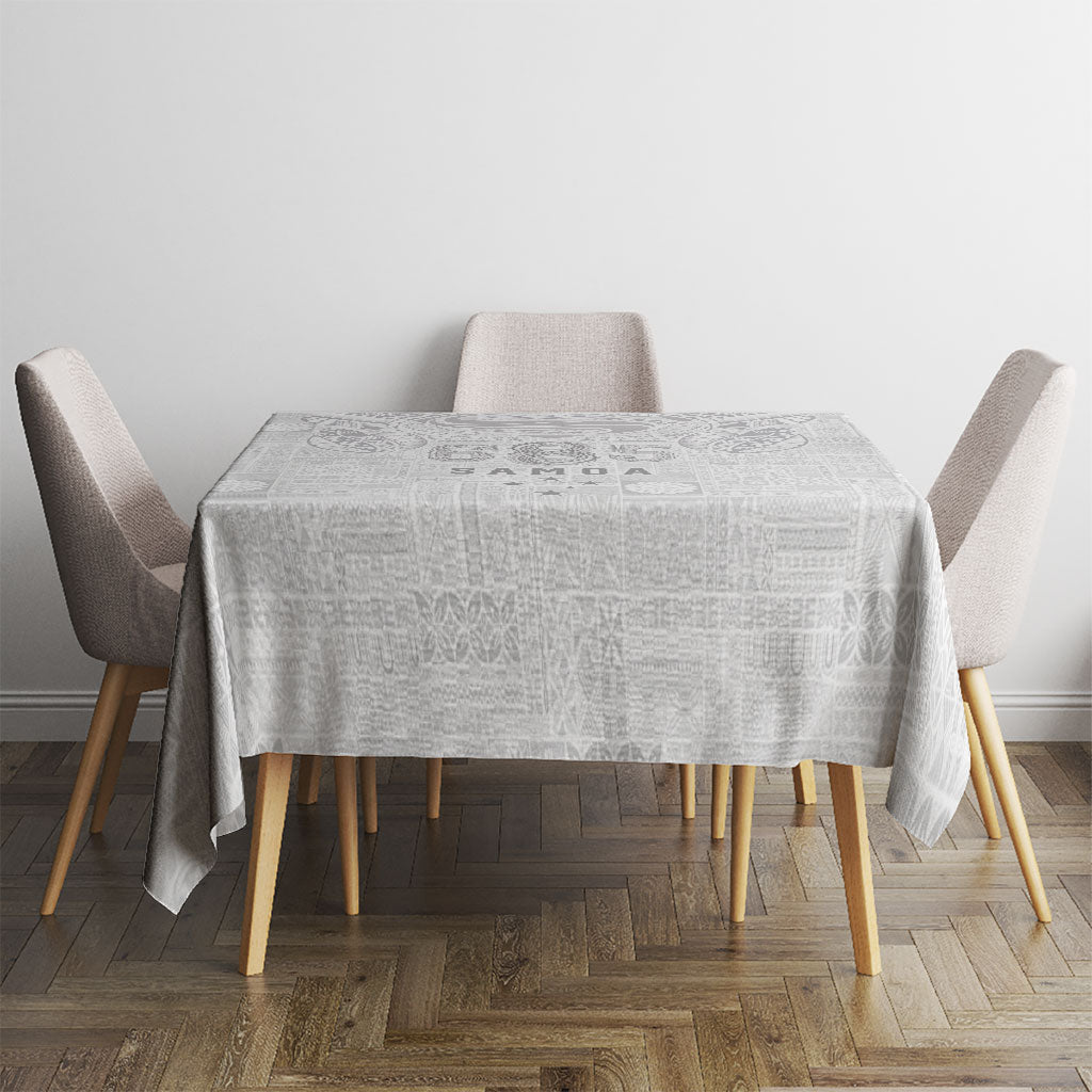 Super Samoa 685 Tribal Tattoo Tablecloth Siapo Pattern All-White Edition LT03 - Polynesian Pride