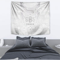 Super Samoa 685 Tribal Tattoo Tapestry Siapo Pattern All-White Edition LT03 - Polynesian Pride