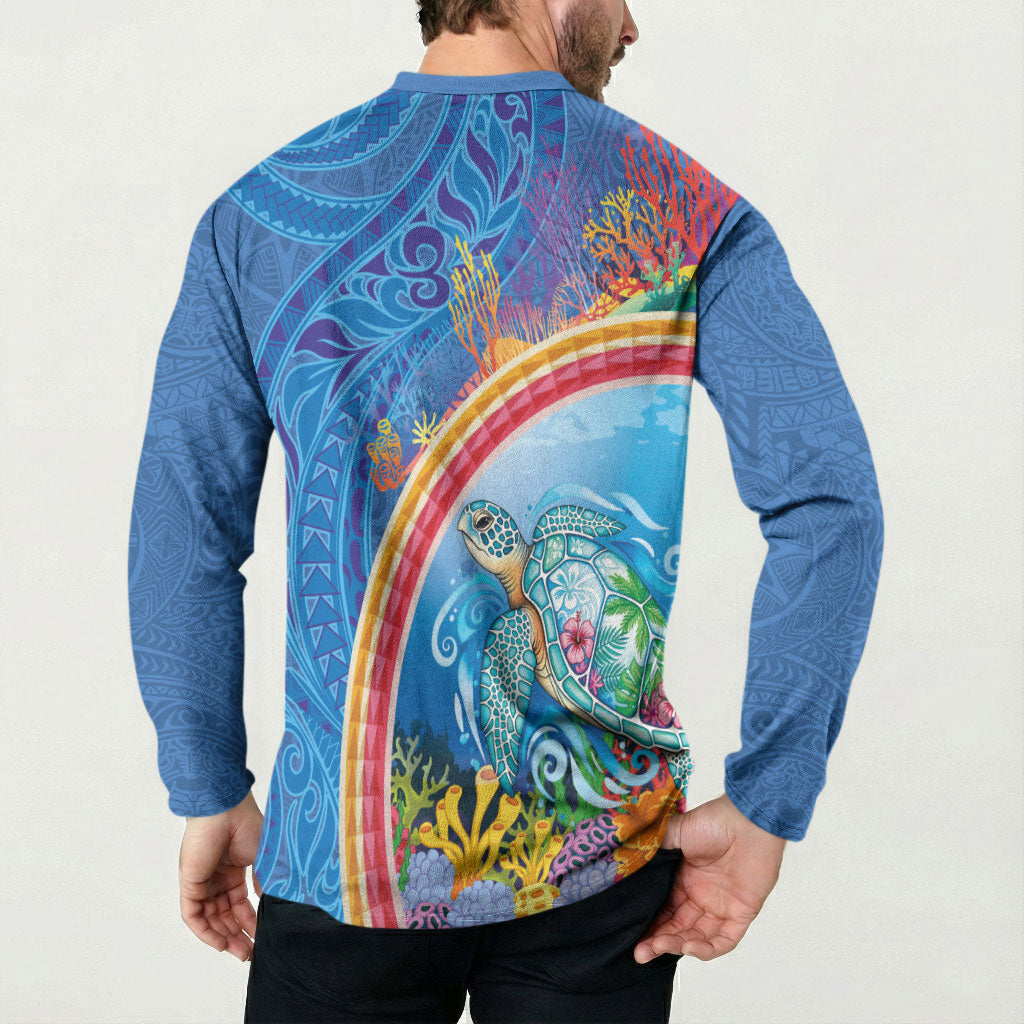 Hawaiian Connecting with the Ocean Button Sweatshirt Polynesian Pattern LT03 - Polynesian Pride