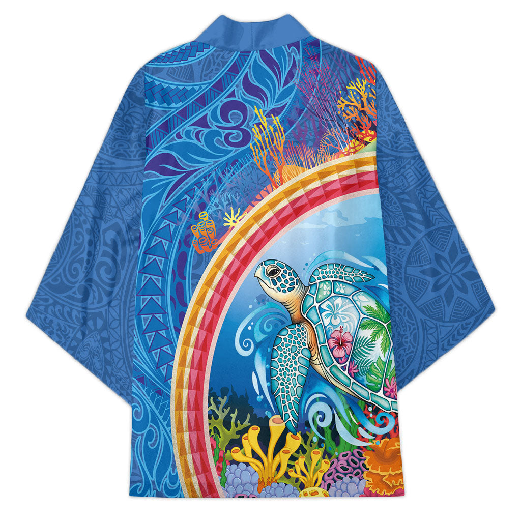 Hawaiian Connecting with the Ocean Kimono Polynesian Pattern LT03 - Polynesian Pride