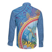 Hawaiian Connecting with the Ocean Long Sleeve Button Shirt Polynesian Pattern LT03 - Polynesian Pride