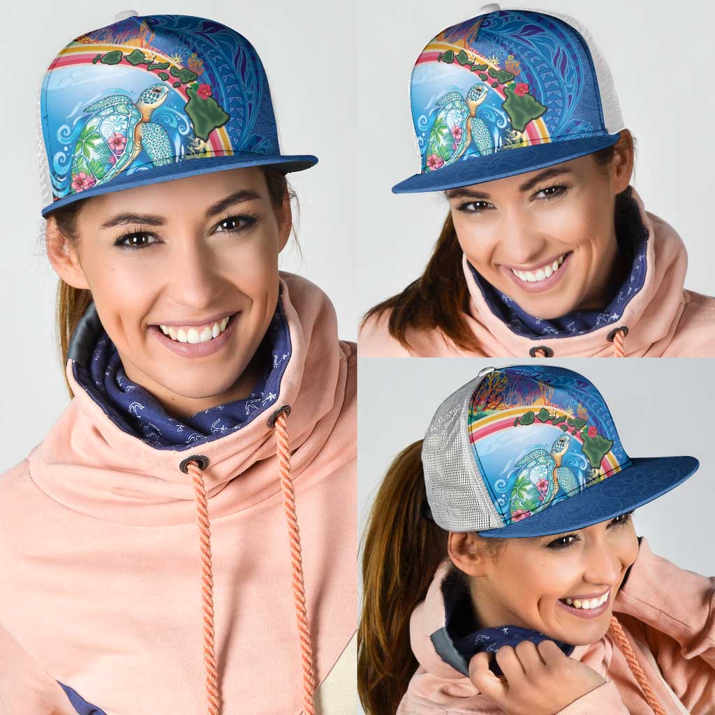 Hawaiian Connecting with the Ocean Mesh Trucker Cap Polynesian Pattern LT03 - Polynesian Pride