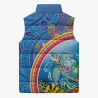 Hawaiian Connecting with the Ocean Sleeveless Puffer Jacket Polynesian Pattern LT03 - Polynesian Pride